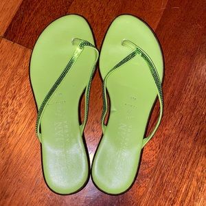 Green sequined Italian Shoemakers sandals
